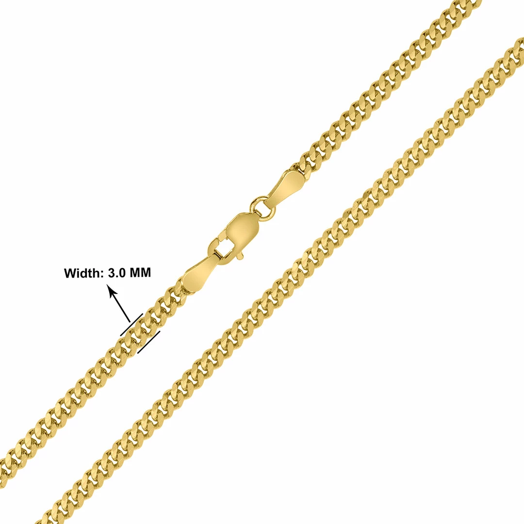 Best Sale π€© Monary 14K Yellow Gold 3mm Diamond Cut Gourmette Chain with Lobster Clasp - 18 Inch for π© women β - Image 3