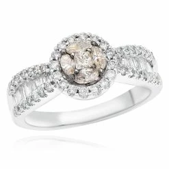 Cheap 🎉 Monary White & Brown Diamond Engagement Ring for 👩 women 🌟