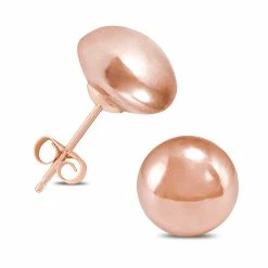 Coupon 😍 Monary 14K Rose Gold 8mm Button Ball Stud Earrings for 👩 women ❤️