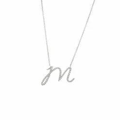 Hot Sale ✨ Monary Diamond Script Intial Necklace (Wg/ 16+2") for 👩 women 🥰