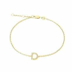 New 👍 Monary Silver/18k Yellow Dia "D" Bracelet "7+.5+.5" for 👩 women 👏
