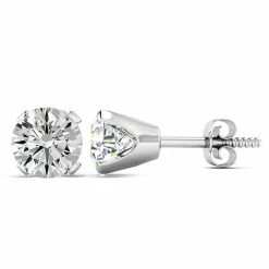 Discount 👍 Monary 2 Carat Moissanite Screw Back Stud Earrings In 14K White Gold for 👩 women ❤️