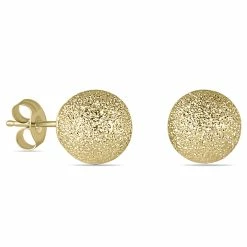 Top 10 ⌛ Monary 14K Yellow Gold 8mm Laser Cut Ball Stud Earrings for 👩 women 🔥