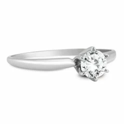 Discount π Monary Almost 1/2 Carat Round Diamond Solitaire Ring in 14K White Gold for π© women π§¨