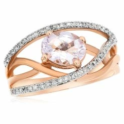 Brand new ⭐ Monary Pink Amethyst & Diamond Ring for 👩 women 😀