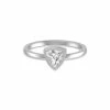 Flash Sale ❤️ Monary Lab Grown 1/2 CTW Trillion Bezel Solitaire Diamond Ring in 14K White Gold for 👩 women 😀