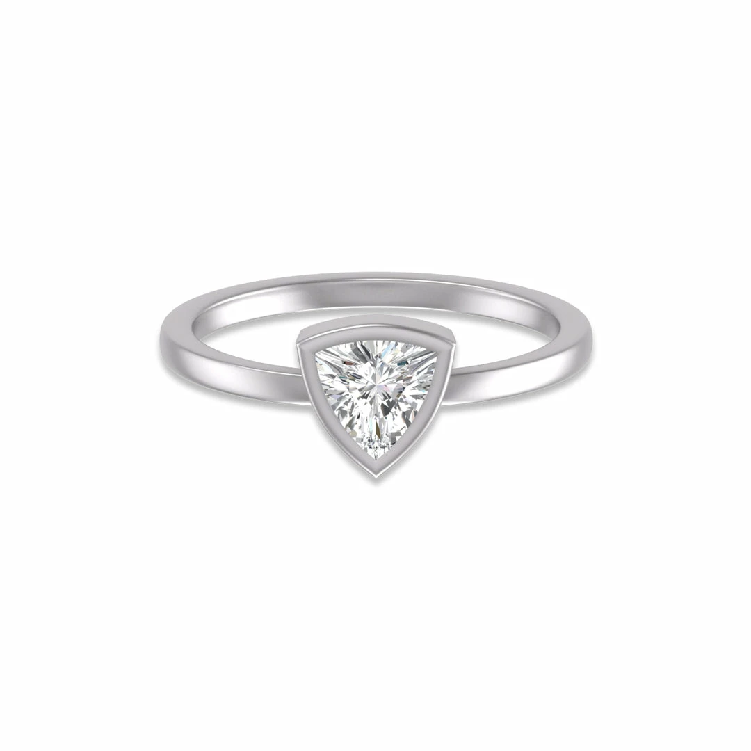 Deals β Monary Lab Grown 1 CTW Trillion Bezel Solitaire Diamond Ring in 14K White Gold for π© women β