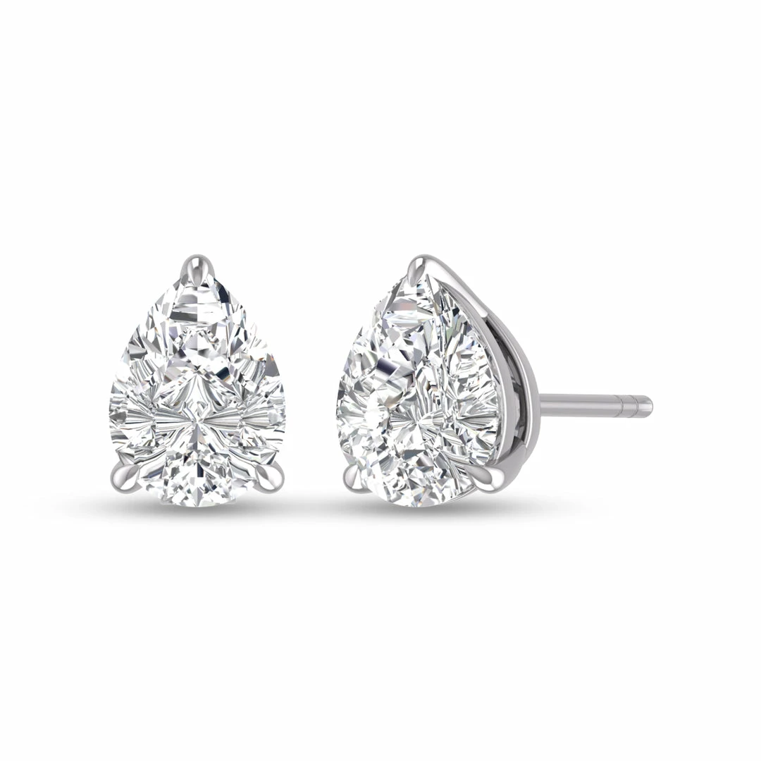 Cheap β€οΈ Monary Lab Grown 3/4 CTW Pear Shaped Solitaire Diamond Earrings in 14K White Gold for π© women β - Image 3