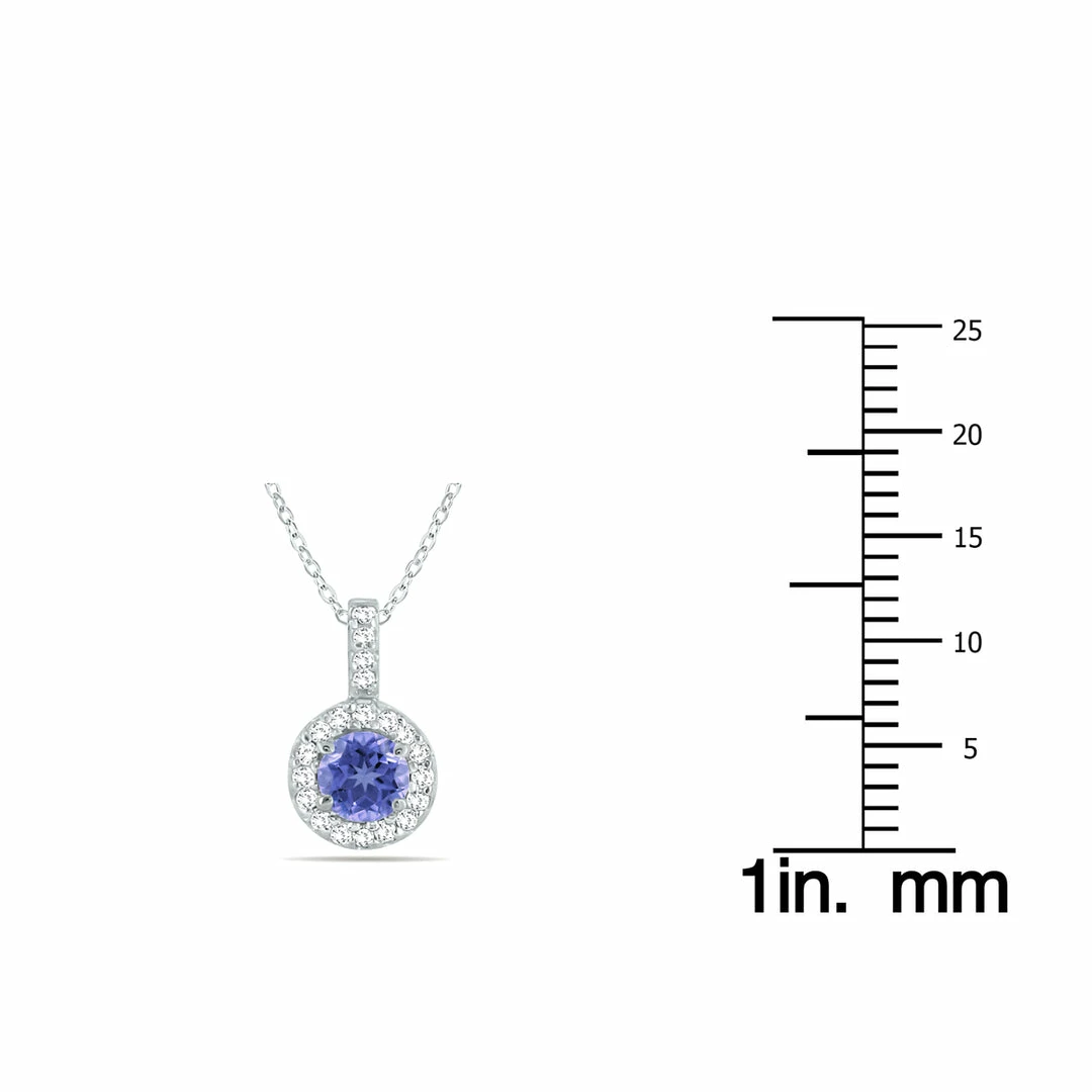 Deals β Monary 1/2 Carat TW Halo Tanzanite And Diamond Pendant in 10K White Gold for π© women π - Image 2