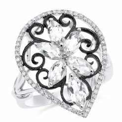 Wholesale 😉 Monary Topaz & Diamond Fashion Ring for 👩 women 🔔