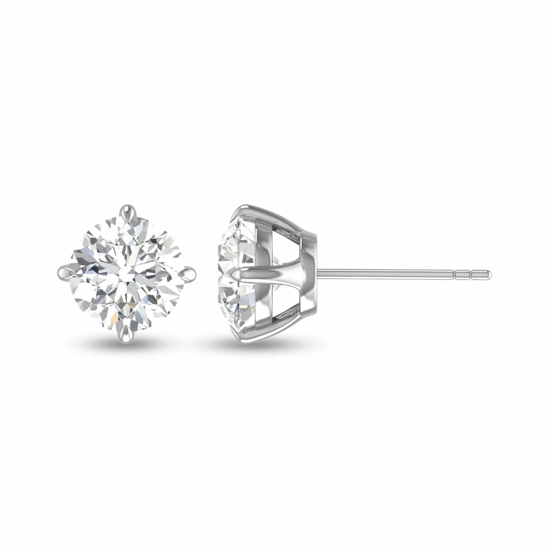 Best Pirce π Monary Lab Grown 1/2 CTW Round Solitaire Diamond Earrings in 14K White Gold for π© women 𧨠- Image 4