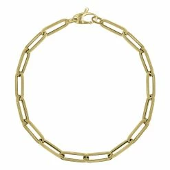 Best reviews of 🎁 Monary 10K Yellow Gold 4.2MM Dainty Paperclip Bracelet With Lobster Clasp for 👩 women 💯