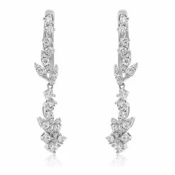 Buy ⭐ Monary Diamond Dangle Earrings Set in 18K White Gold for 👩 women ⌛