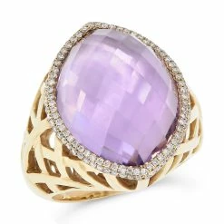 Best reviews of 💯 Monary Pink Amethyst & Diamond Fashion Ring for 👩 women 😍
