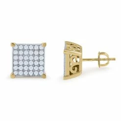 Best Sale 😍 Monary 10K Yellow Gold Earrings with 0.49 ct. Diamonds for 👩 women 🥰