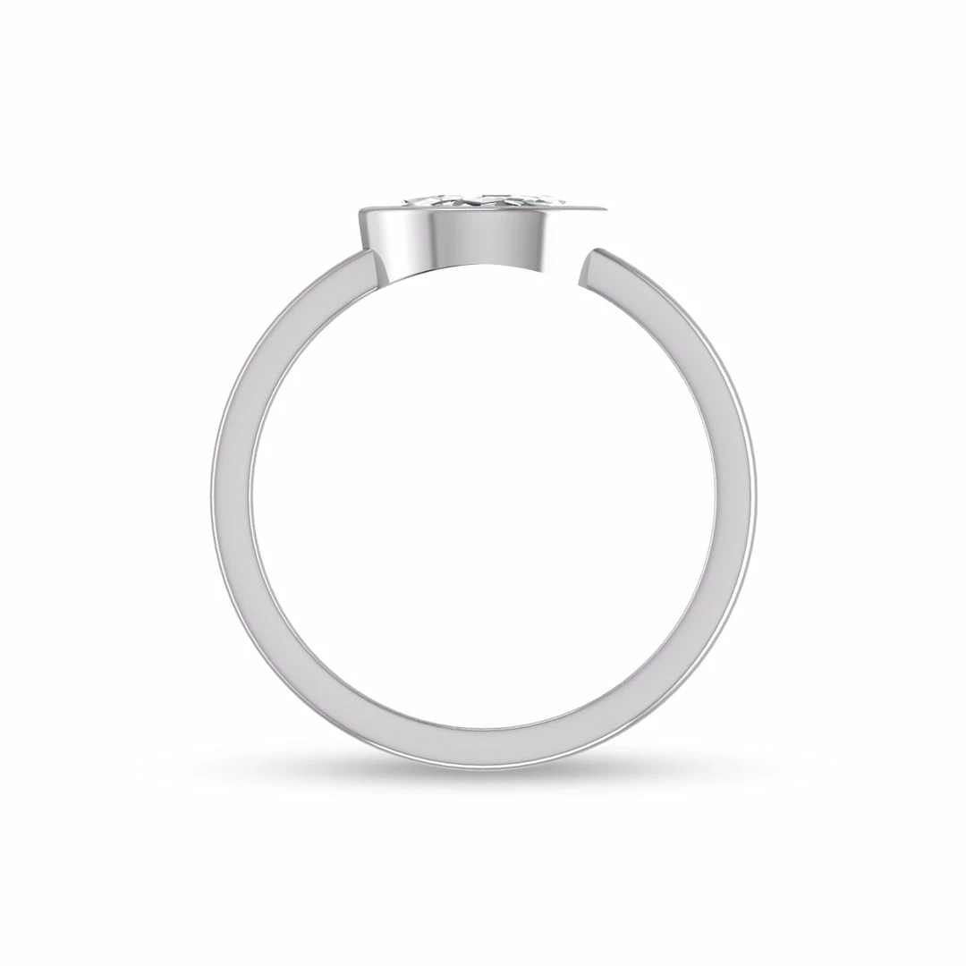 Top 10 β Monary Lab Grown 1/2 CTW Marquise Bezel Solitaire Diamond Ring in 14K White Gold for π© women π - Image 4
