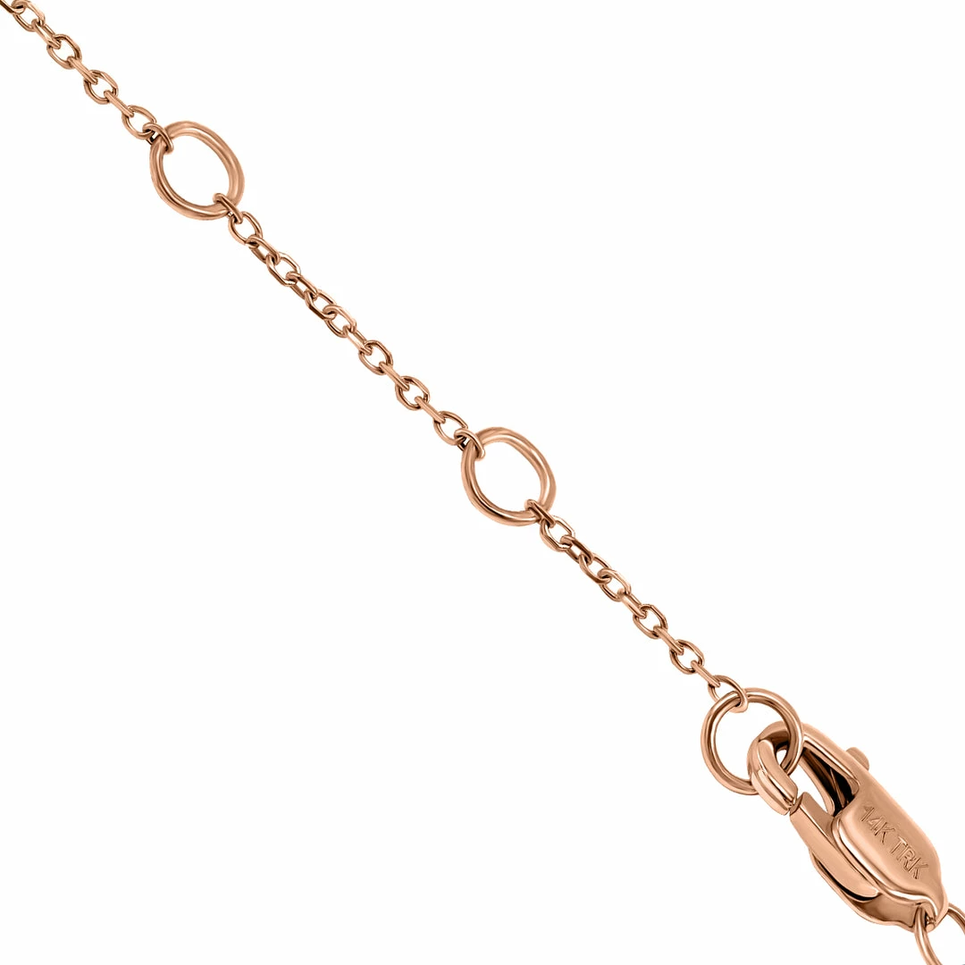 Discount π Monary 1/4 Carat TW Bezel Set Genuine Diamond Station Bracelet in 14K Rose Gold for π© women π― - Image 4