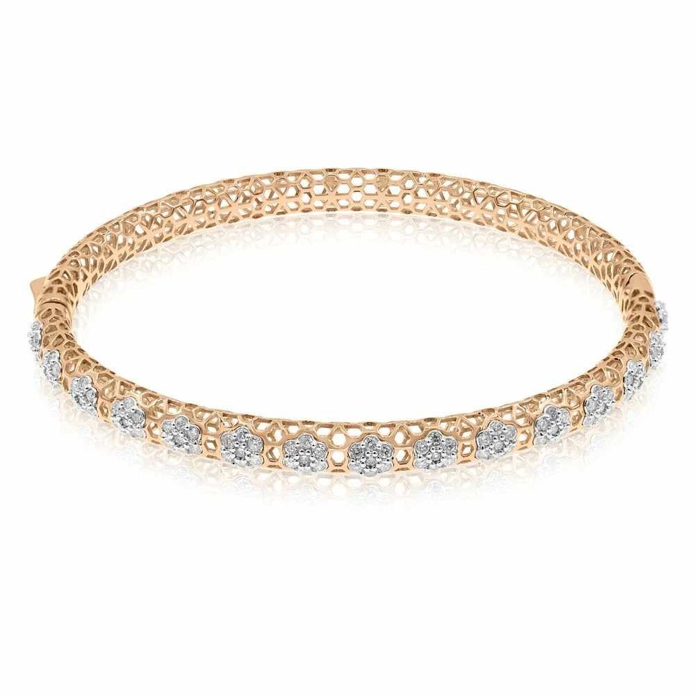 Budget β€οΈ Monary Diamond Bangle Bracelet - Micro Pave Set in 18K Two-Tone for π© women π