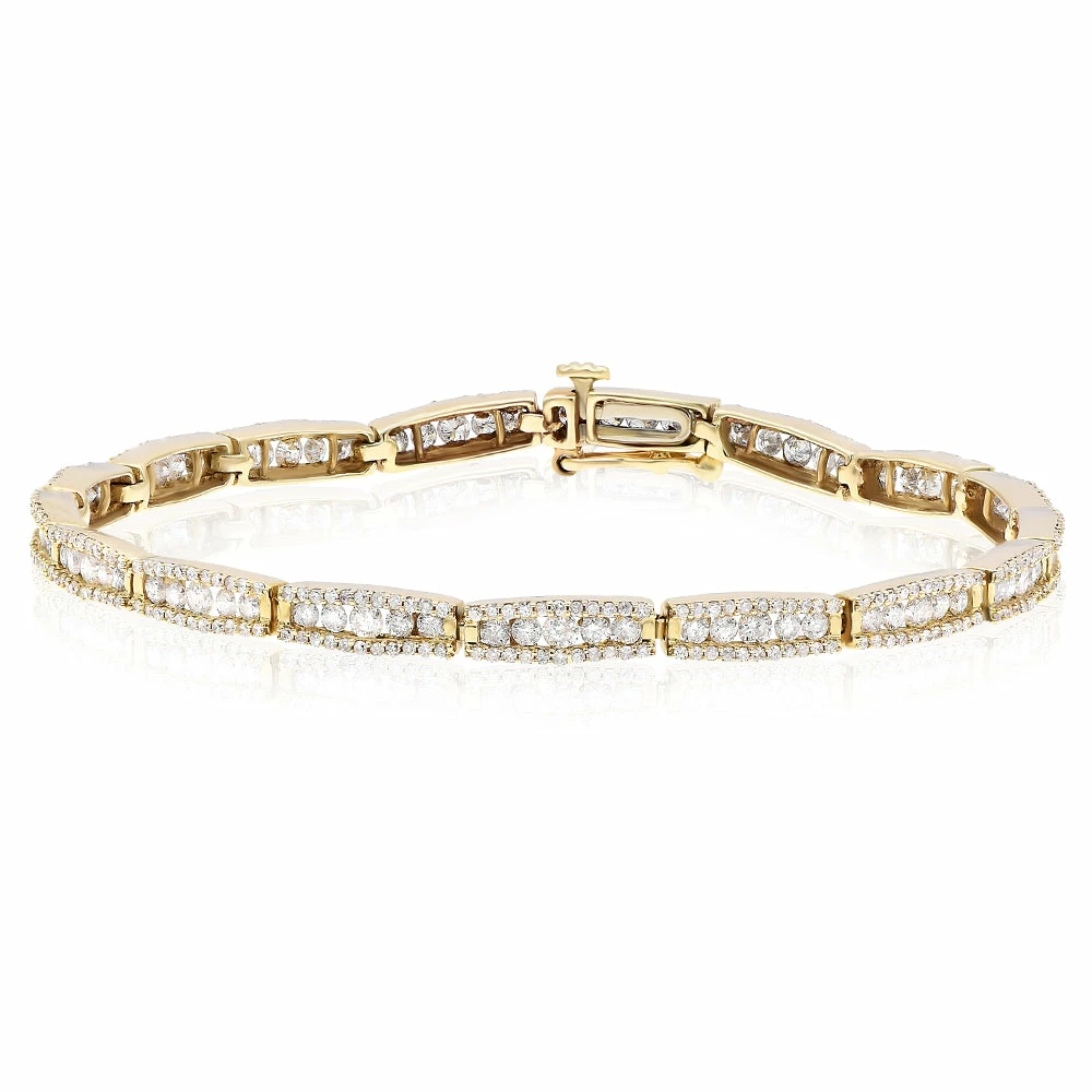 Budget π Monary Diamond Tennis Bracelet- Prong Set in 14K Yellow Gold for π© women β¨