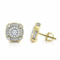 Discount 🥰 Monary 14K Yellow Gold Earrings with 0.15 ct. Diamonds for 👩 women 🛒