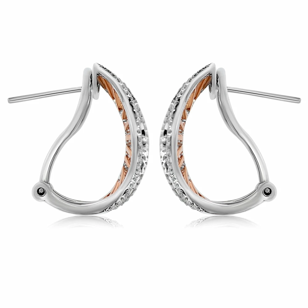 Flash Sale π Monary Diamond Huggies Earrings Set in 14K Two Tone Gold for π© women π