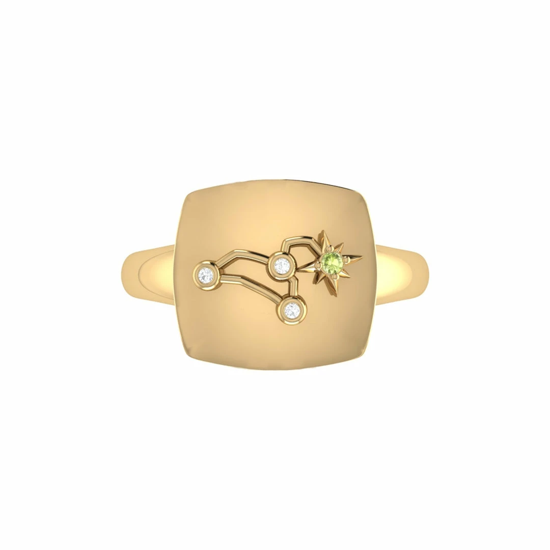 Coupon π― Monary Leo Lion Peridot & Diamond Constellation Signet Ring in 14K Yellow Gold Vermeil on Sterling Silver for π© women π - Image 3