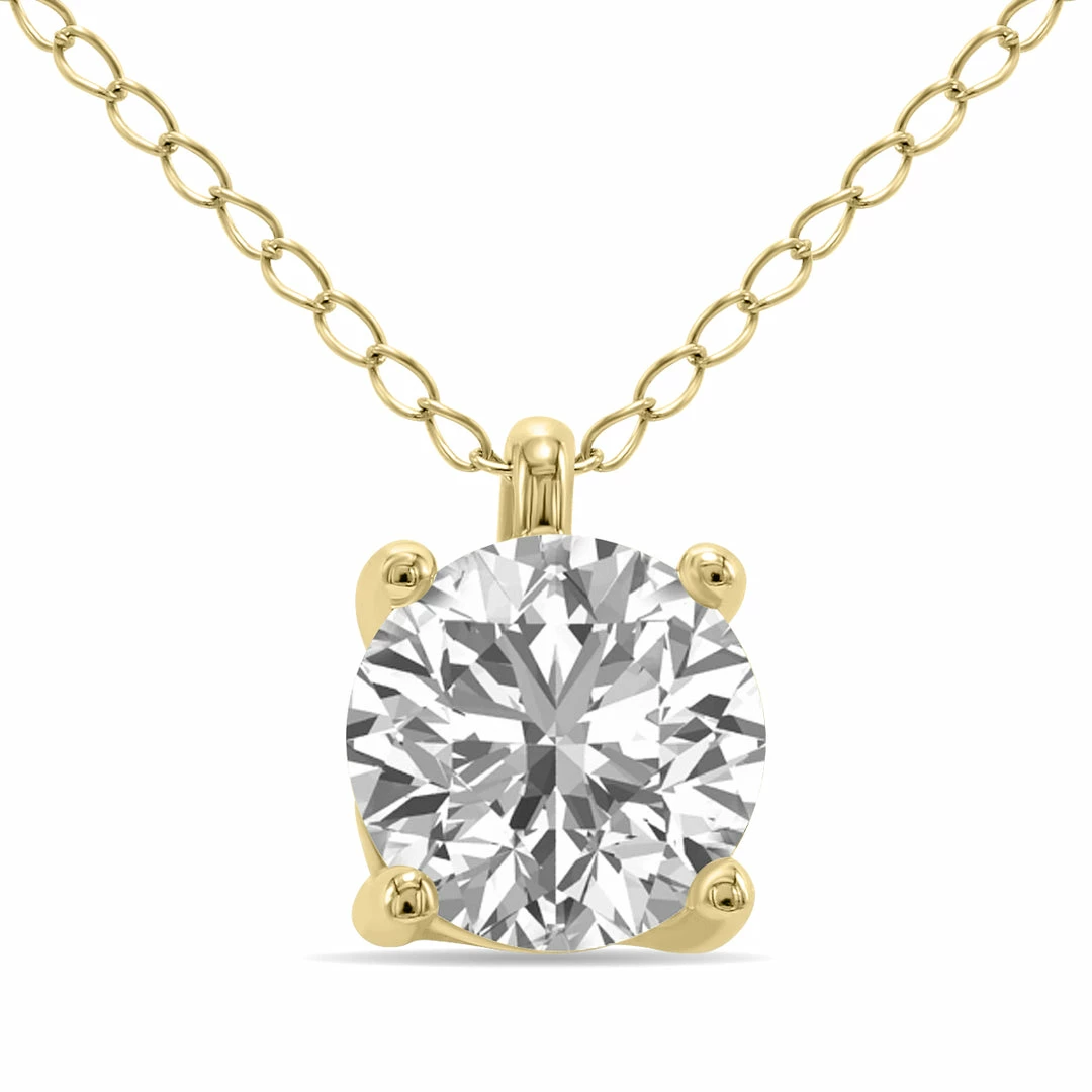 Deals π₯° Monary Lab Grown 1 Carat Diamond Solitaire Pendant in 14K Yellow Gold (F-G Color, VVS1-VVS2 Clarity) for π© women π