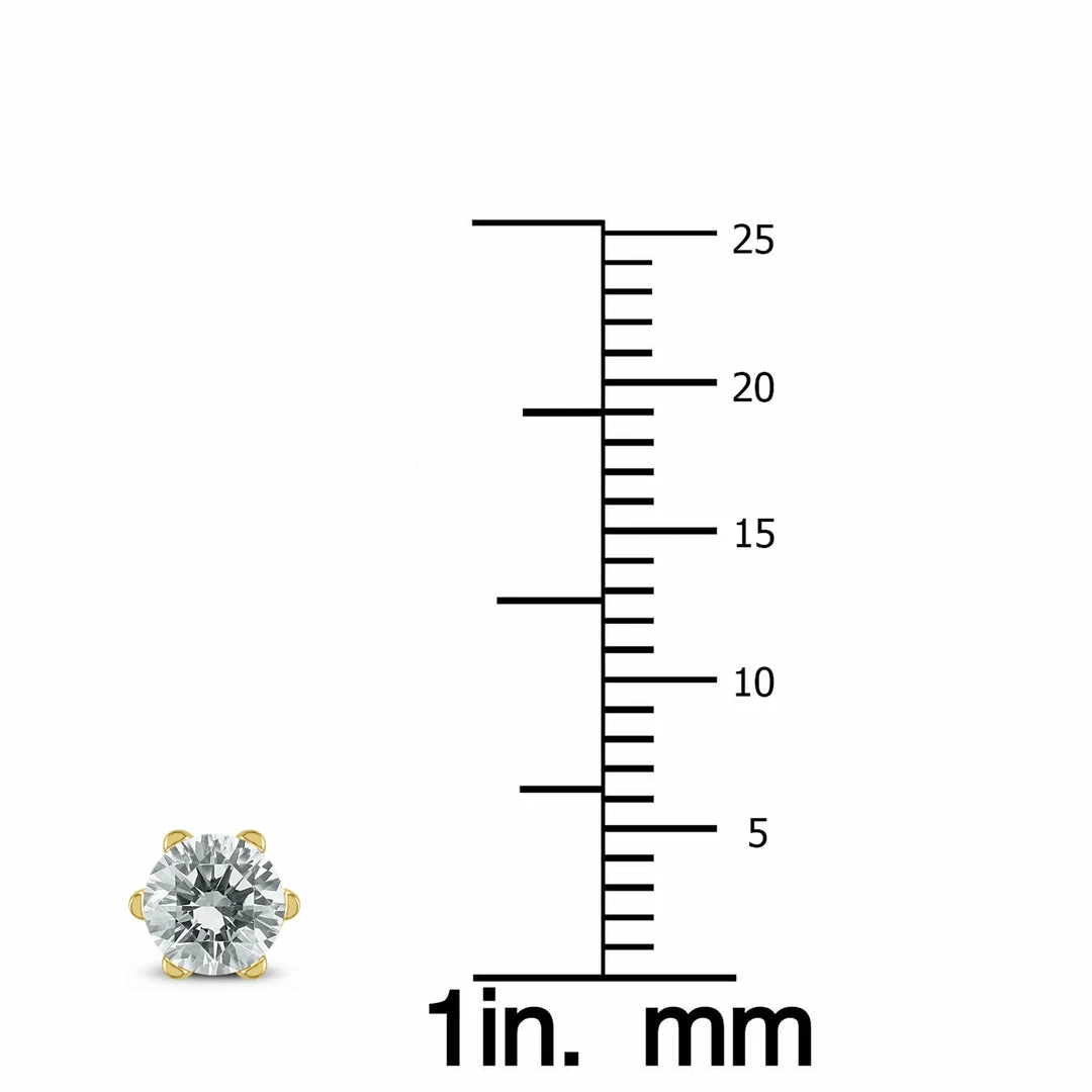 New π Monary 1 Carat TW 6 Prong Round Diamond Solitaire Stud Earrings In 14k Yellow Gold for π© women π€© - Image 3