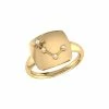 Best Pirce 😉 Monary Aries Ram Diamond Constellation Signet Ring in 14K Yellow Gold Vermeil on Sterling Silver for 👩 women 😉