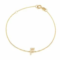 Top 10 ⌛ Monary Diamond Intiial"F" Bracelet (Yg/7"+1") for 👩 women 🛒