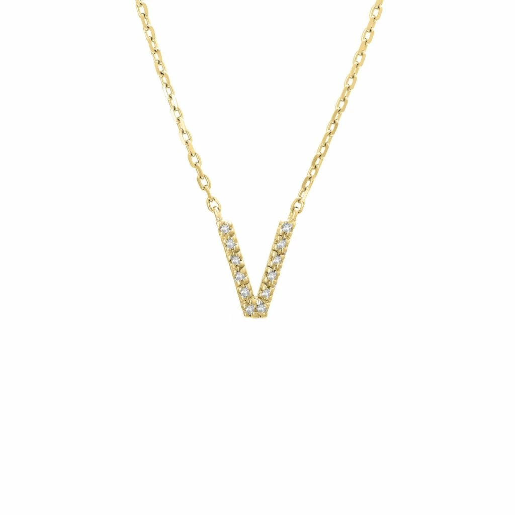 Budget π€© Monary Silver Diamond Initial "V" Necklace W/18k Yg Plate for π© women π―