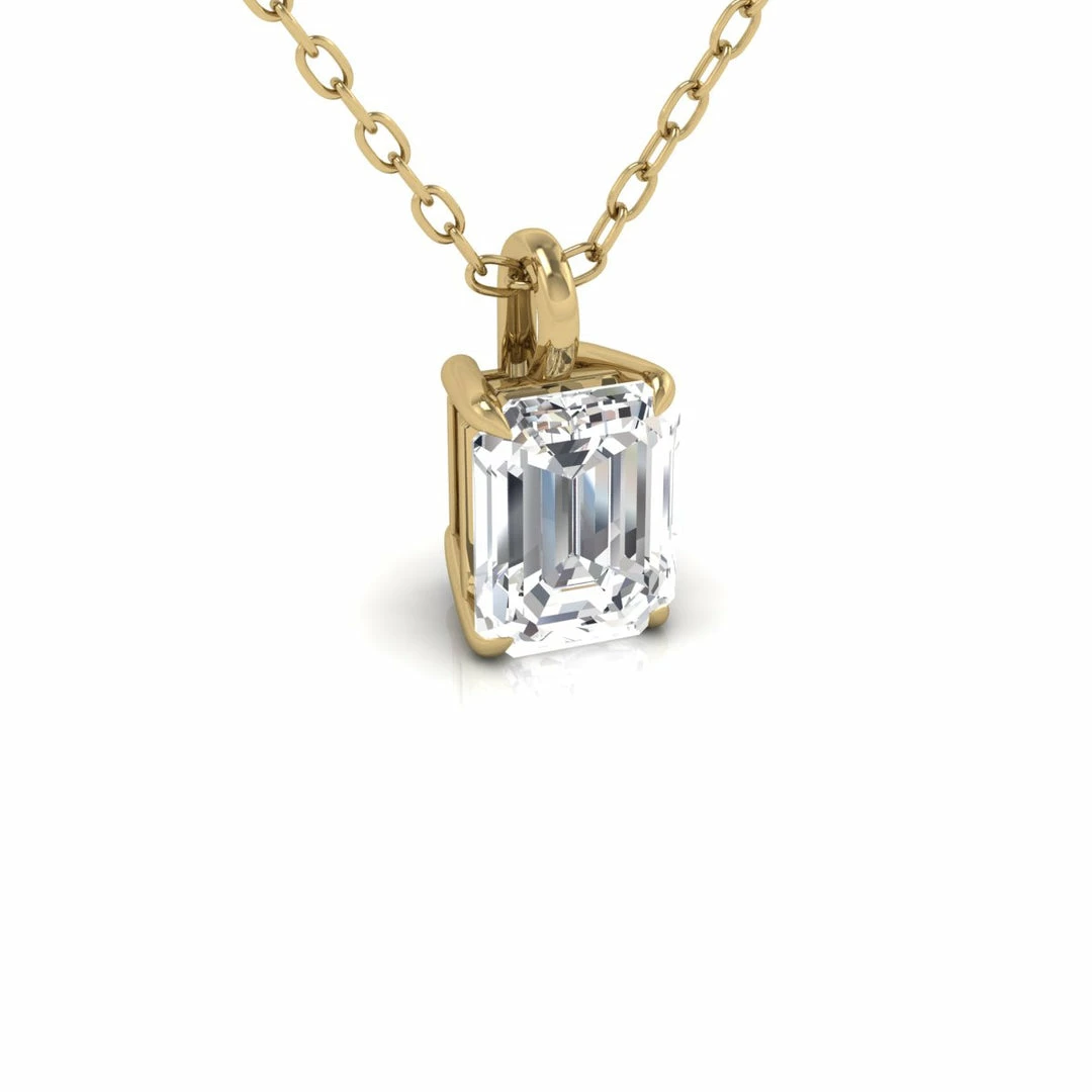 Best deal π Monary Lab Grown 1/4 CTW Emerald Solitaire Diamond Pendant in 14K Yellow Gold for π© women π - Image 4