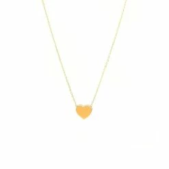 Coupon 🛒 Monary 14k Yellow Gold Heart With 16+2" Chain for 👩 women ❤️