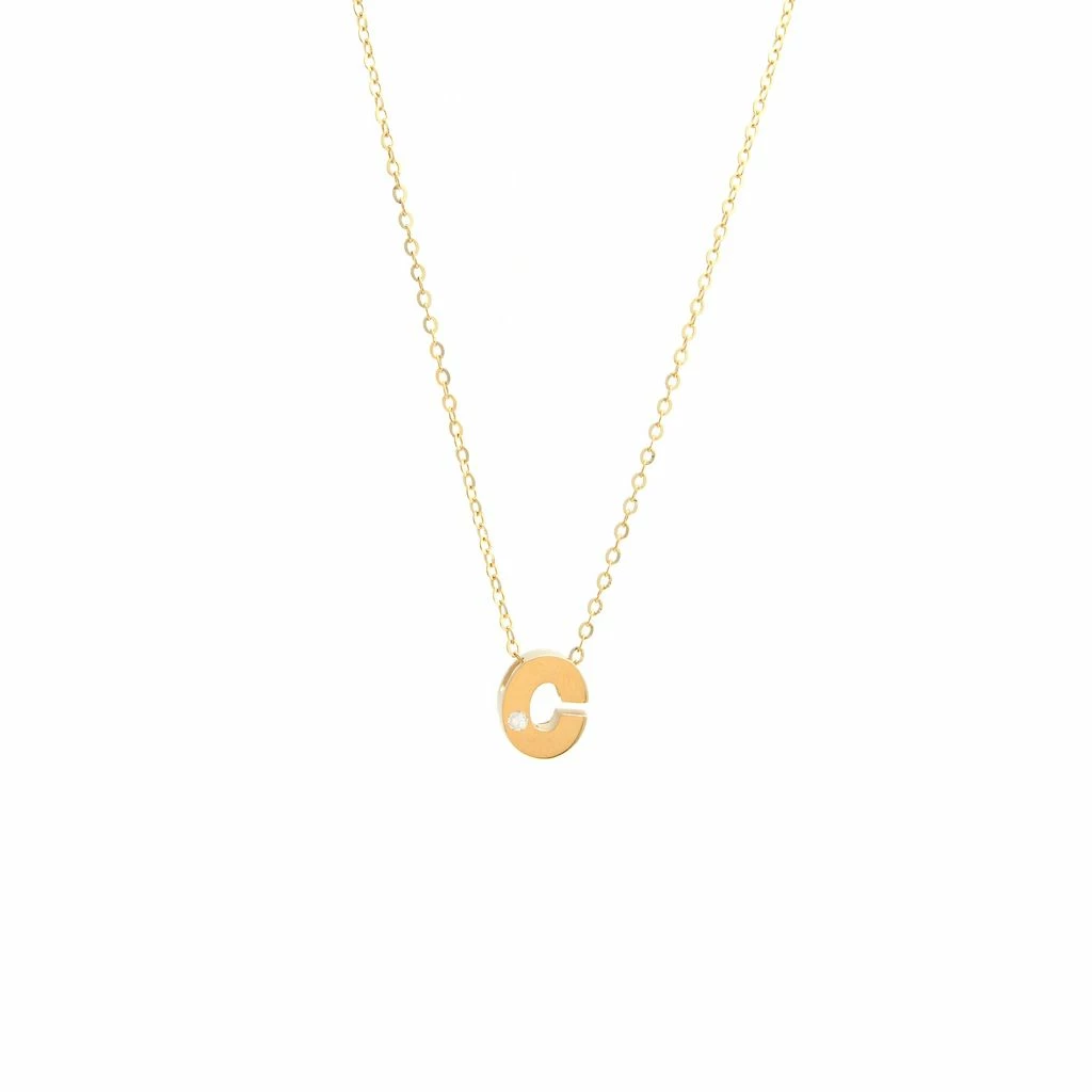 Deals π― Monary 14k Yg Initial C W/ Diamond And Chain (16+2") for π© women π€©