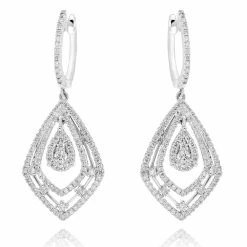 Best reviews of 🛒 Monary White Diamond Dangle Arrow Earrings Set in 14K White Gold for 👩 women 🛒