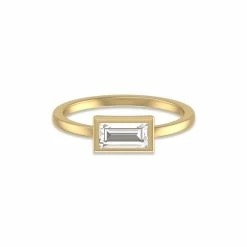 Top 10 🎉 Monary Lab Grown 1/2 CTW Baguette Bezel Solitaire Diamond Ring in 14K Yellow Gold for 👩 women 🥰