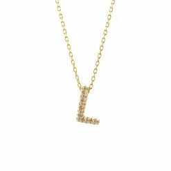 Discount 🔥 Monary Diamond Intiial Necklace (14ky) for 👩 women 🤩