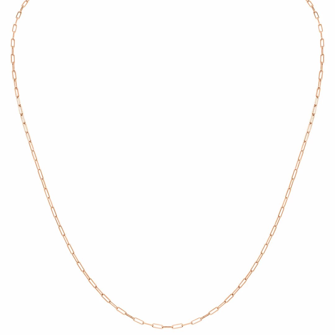 Best reviews of π Monary 14K Pink Gold 1.5MM Dainty Paperclip Necklace With Lobster Clasp - 18 Inch for π© women β