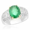 Deals 👍 Monary Green Emerald & Diamond Ring for 👩 women 😉