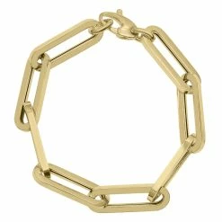 New β€οΈ Monary 14K Yellow Gold Chunky Paperclip Bracelet With a Lobster Clasp for π© women β