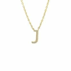 Best Pirce 🌟 Monary Silver Diamond Initial "J" Necklace W/18k Yg Plate for 👩 women 🎉