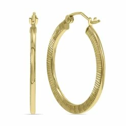 New π Monary 10K Yellow Gold Rigged Hoop Earrings for π© women π