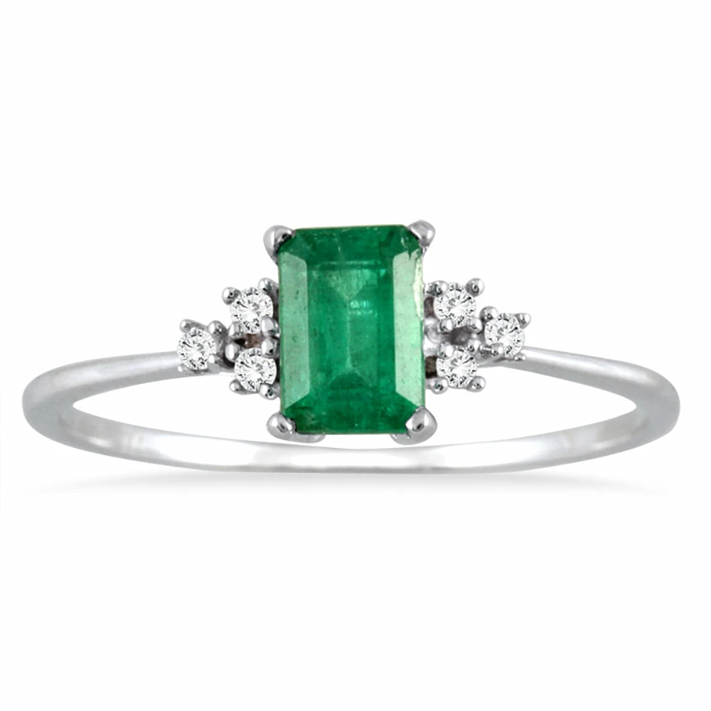 Brand new π₯° Monary Emerald and Diamond Ring in 10K White Gold for π© women π