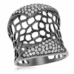 Best Sale 🎁 Monary Diamond Fashion Ring - Set in 18K Black Gold for 👩 women 🎉