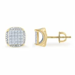 Cheap 😍 Monary 10K Yellow Gold Earrings with 0.2 ct. Diamonds for 👩 women 👏