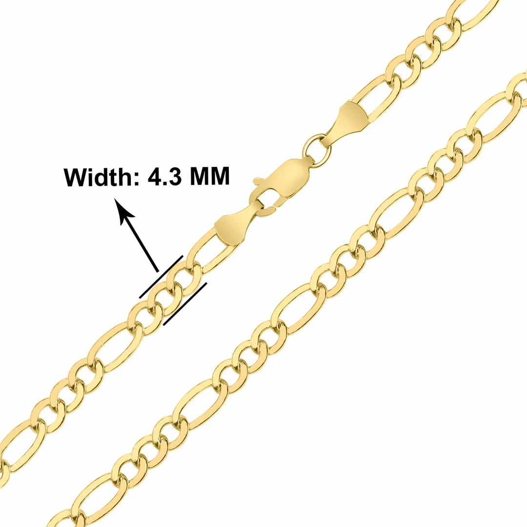 Hot Sale π Monary 14K Yellow Gold Filled 4.3MM Figaro Bracelet with Lobster Clasp for π© women β¨ - Image 3