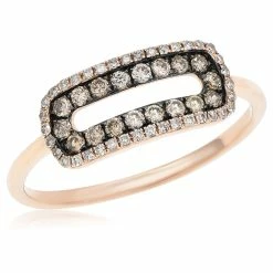 Wholesale 👍 Monary White & Brown Diamond Prong Set Fashion Ring for 👩 women ⌛
