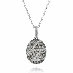 Best deal 🔔 Monary Brown & White Diamond Pendant Necklace Set in 14K White Gold for 👩 women 🤩