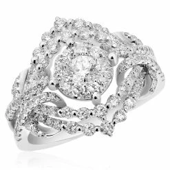 Cheapest 😍 Monary Diamond Cocktail Ring - Set in 18K White Gold for 👩 women 🥰
