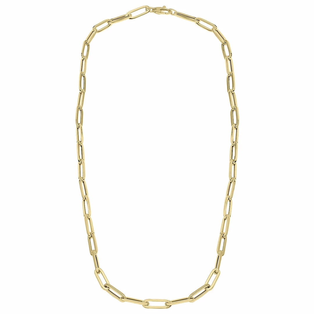 Buy π Monary 14K Yellow Gold Paperclip Link Chain With Lobster Clasps - 24 Inch for π© women π - Image 2